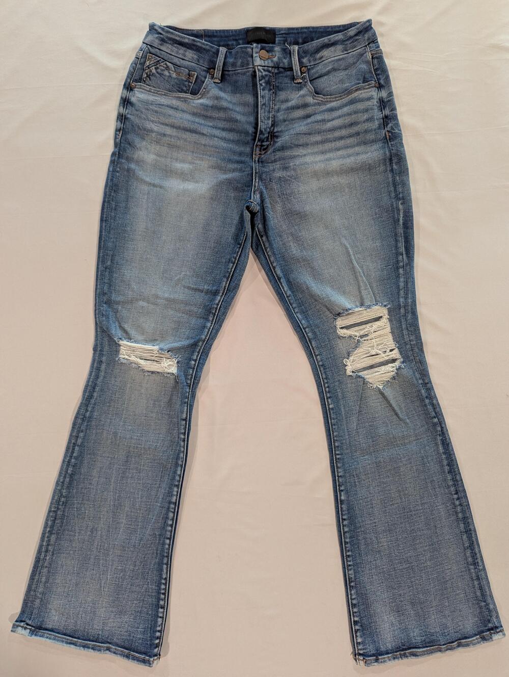 Buckle Black Jeans Mens 32x32 Blue Med Wash Bootcut Distressed Stretch Denim